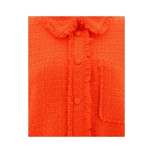 Button-Up Tweed Knit Overshirt