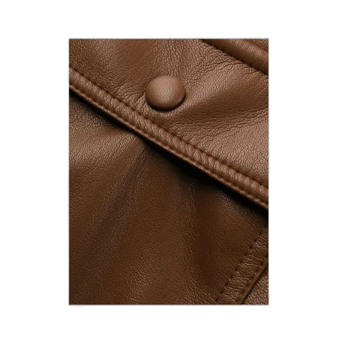 High-Waisted Faux-Leather Cargo Pants