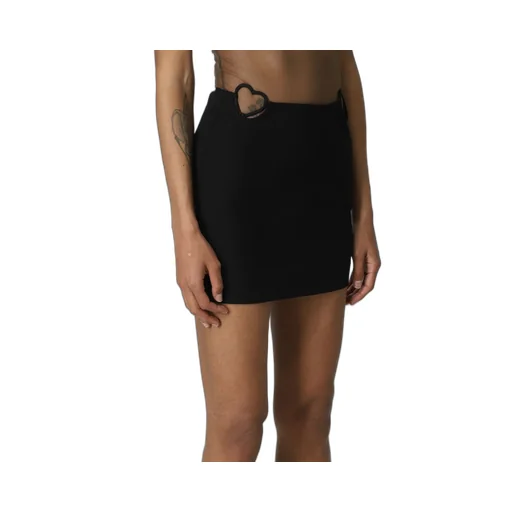 Heart Cut-Out Detailed Zipped Mini Skirt