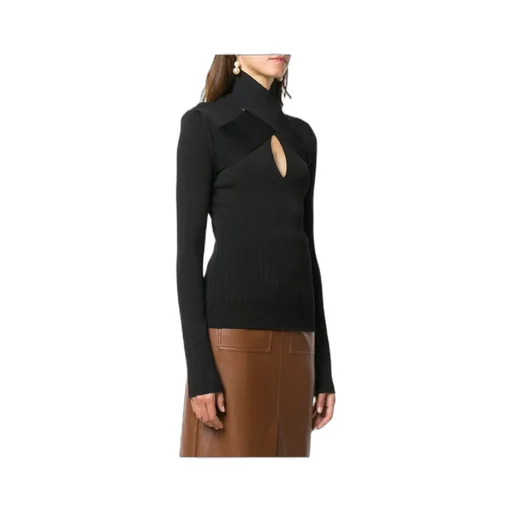 Wrap Detail Turtleneck Top