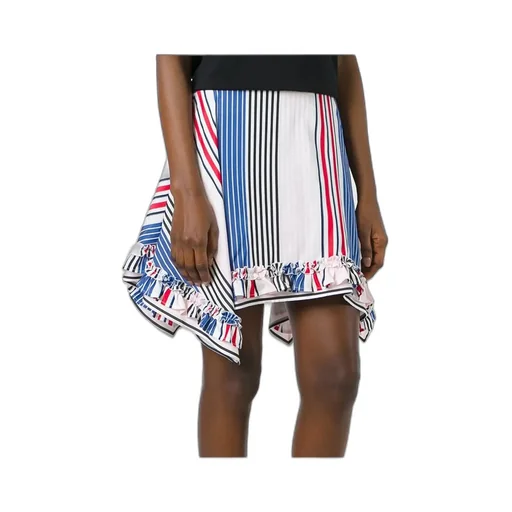 Sharp-Angled Striped Skirt