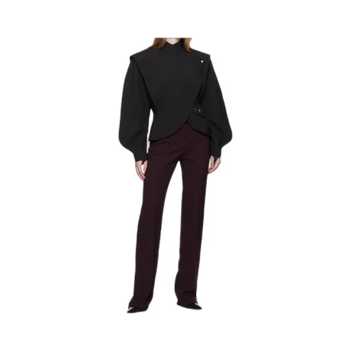 Buckle-Fastening High-Neck Jacket