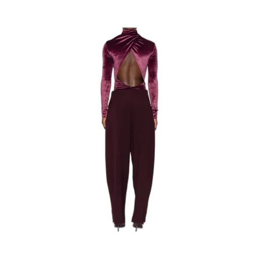 High-Neck Velvet Bodysuit