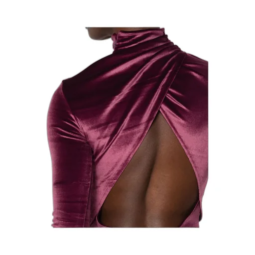 High-Neck Velvet Bodysuit