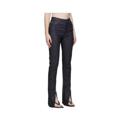 Paneled Slit Denim Trousers