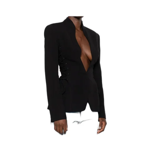 Sculptural Lace-Up Jacket