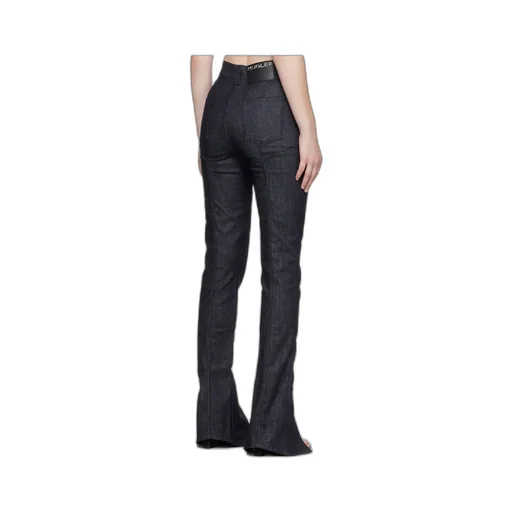 Paneled Slit Denim Trousers