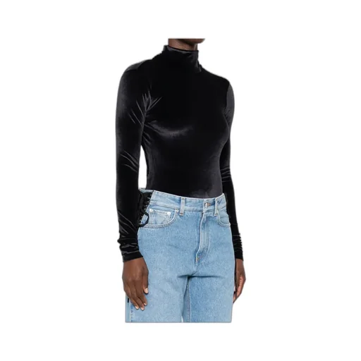 High-Neck Velvet Bodysuit