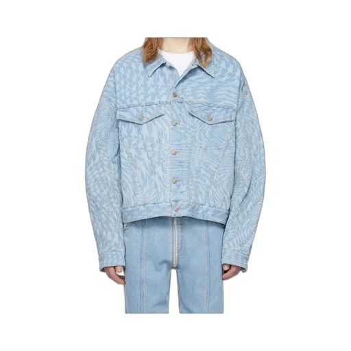 Printed Long-Sleeve Denim Jacket