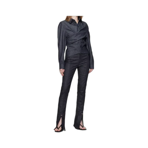 Asymmetrical Button-Fastening Shirt