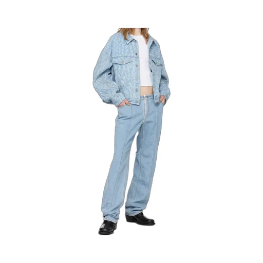 Printed Long-Sleeve Denim Jacket