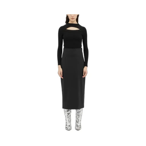 High-Waist Logo-Jacquard Midi Skirt