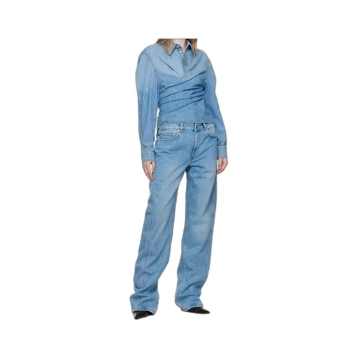 Corset-Detail Curved Jeans