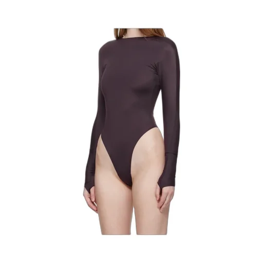 Embossed-Logo Long-Sleeve Bodysuit