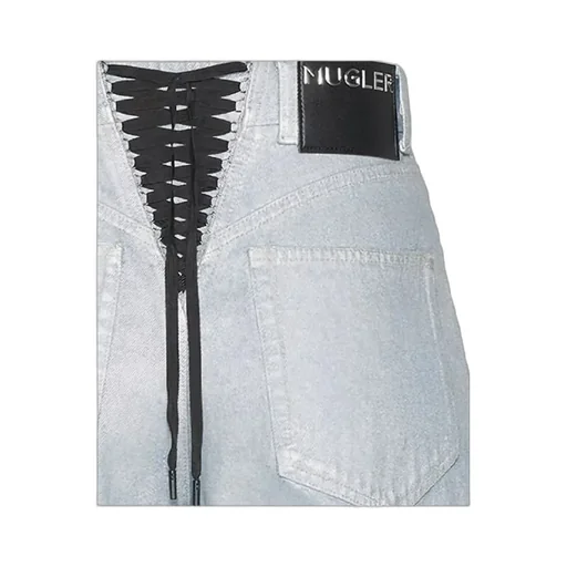 Lace-Up High-Waist Jeans