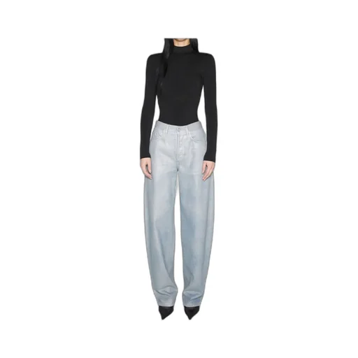 Lace-Up High-Waist Jeans