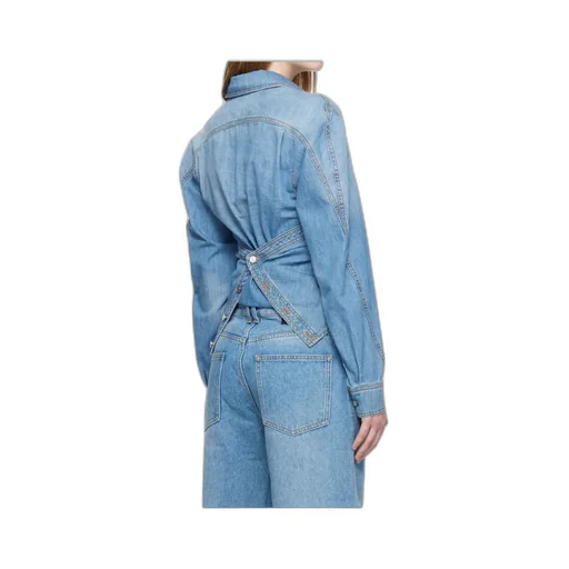 Wrap-Effect Denim Shirt