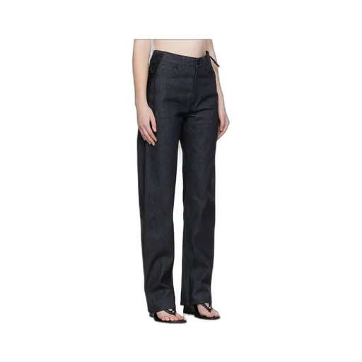 Lace-Up Straight Jeans