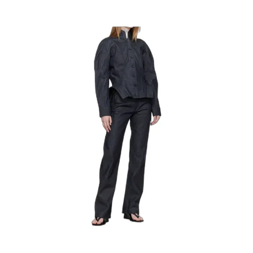 Lace-Up Straight Jeans