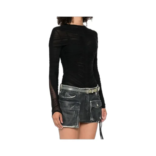 Ruched Mesh Bodysuit
