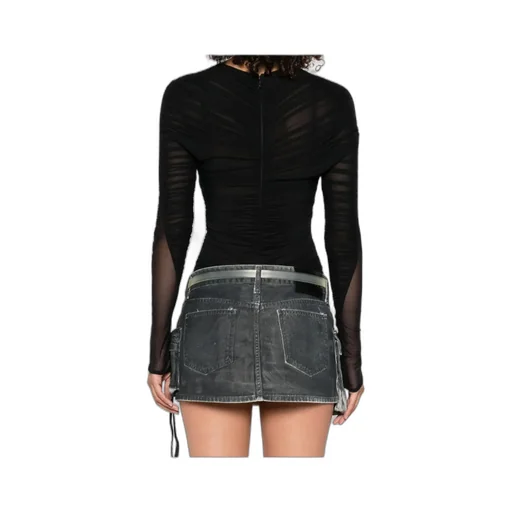 Ruched Mesh Bodysuit