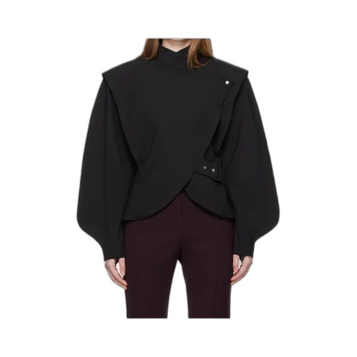 Buckle-Fastening High-Neck Jacket