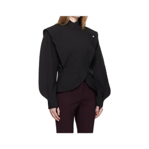 Buckle-Fastening High-Neck Jacket