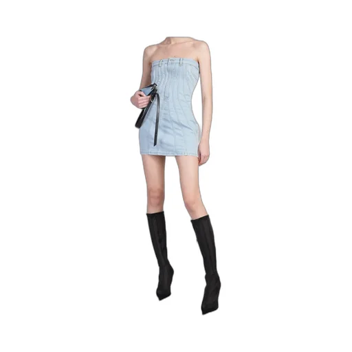Strapless Rear Zip Fastened Mini Dress