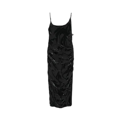 Flocked Midi Dress
