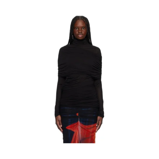 Ruched Turtleneck Top