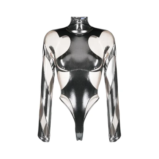 Metallic Cut-Out Bodysuit