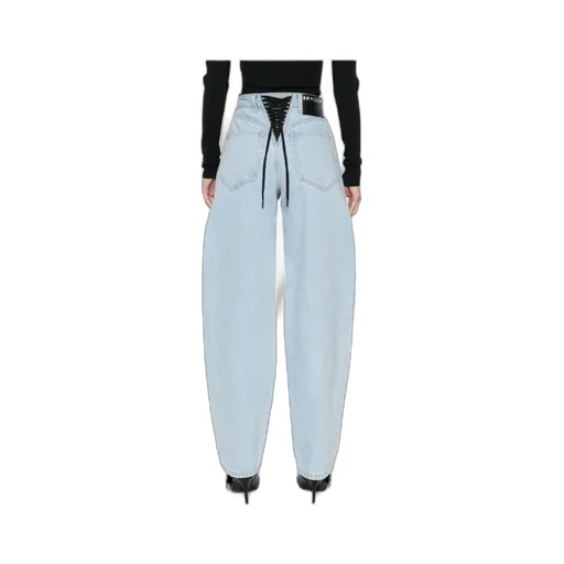 Lace-Up Wide Leg Jeans