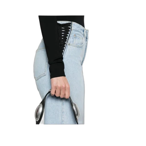 Lace-Up Denim Jeans