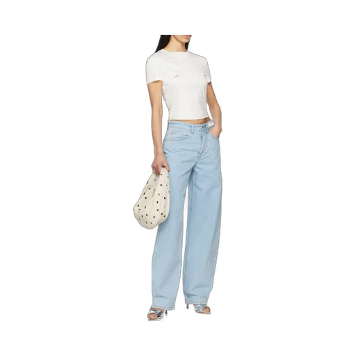 Lace-Up Wide Leg Jeans