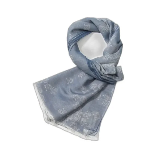 Semi-Sheer Floral-Print Scarf