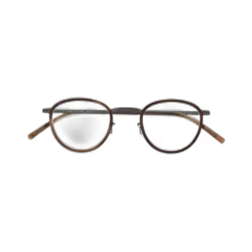 Tortoiseshell-Effect Round-Frame Glasses
