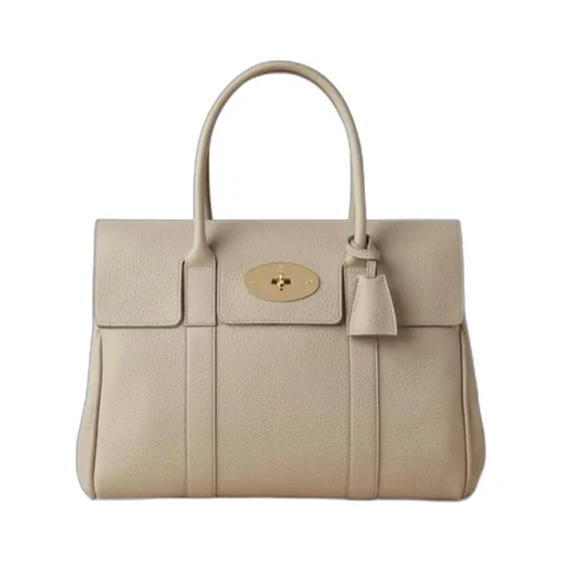 Pebbled-Textured Detail Top-Handle Tote Bag