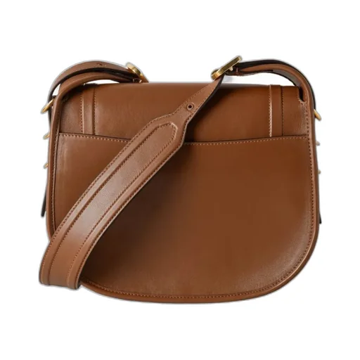 Logo-Plaque Leather Satchel Bag