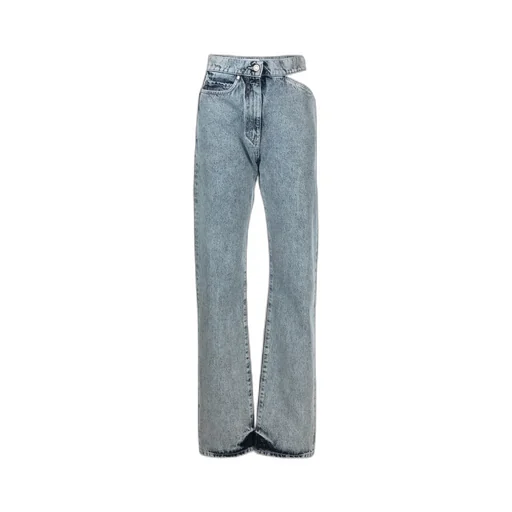 Cut-Out Straight-Leg Jeans