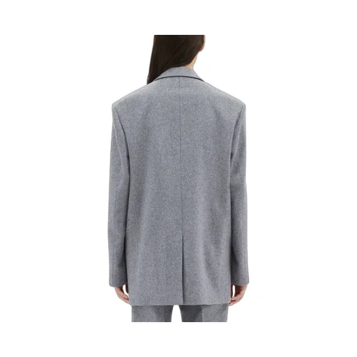 Eyelet-Embellished Single-Breasted Blazer