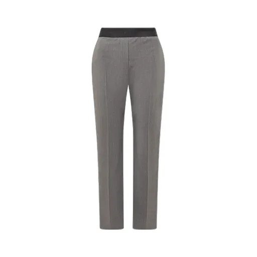 Elasticated Waistband Straight-Leg Trousers