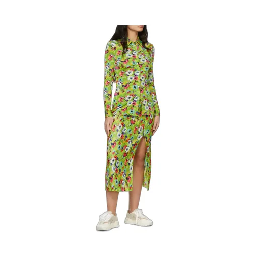 All-Over Printed Pleated Mini Skirt