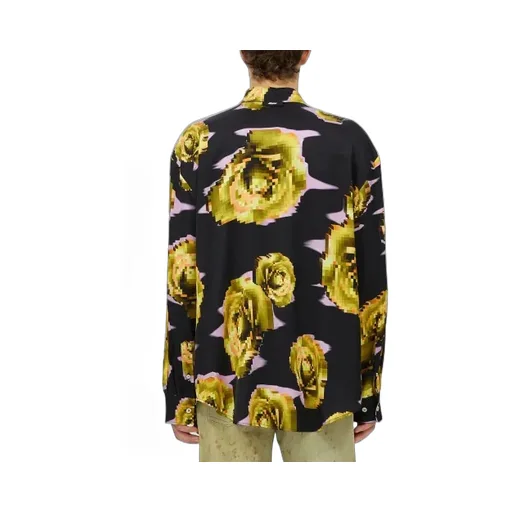 Pixelated Rose Print Shirt