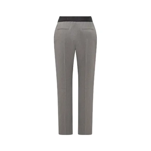 Elasticated Waistband Straight-Leg Trousers