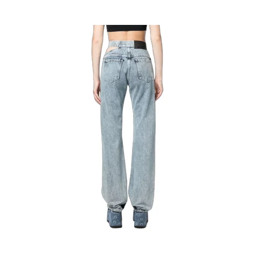 Cut-Out Straight-Leg Jeans