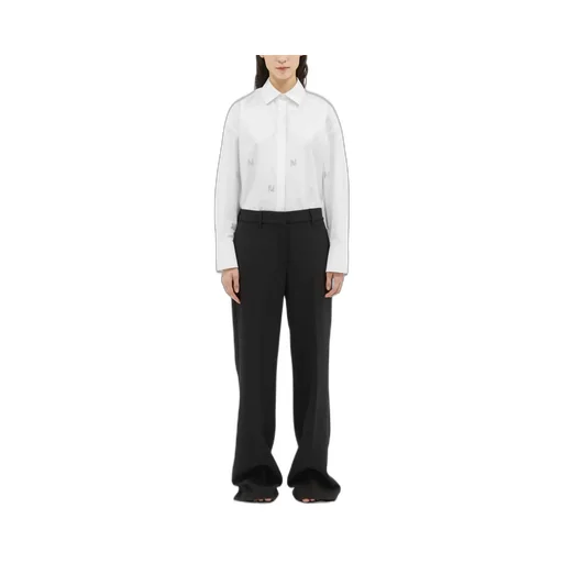 High-Waisted Straight Leg Trousers