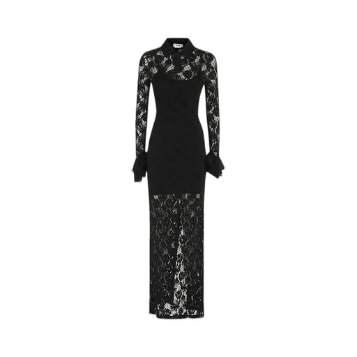 Floral Lace Ruffle Maxi Dress