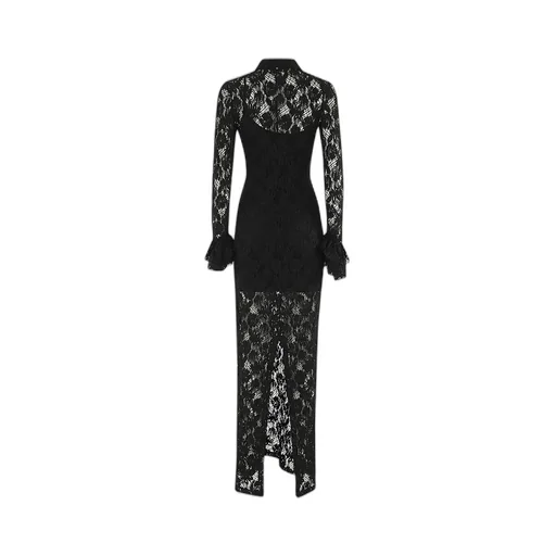 Floral Lace Ruffle Maxi Dress