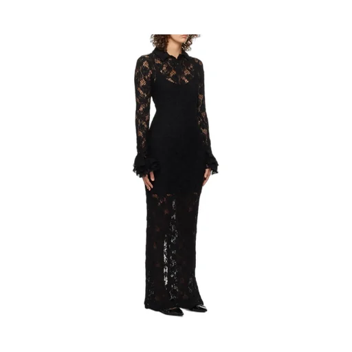 Floral Lace Ruffle Maxi Dress