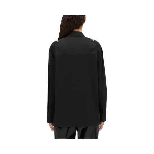 Zip-Detailed Long-Sleeved Straight Hem Shirt